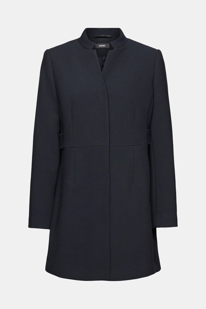 Manteau cintré à col à revers inversé, BLACK, detail image number 7