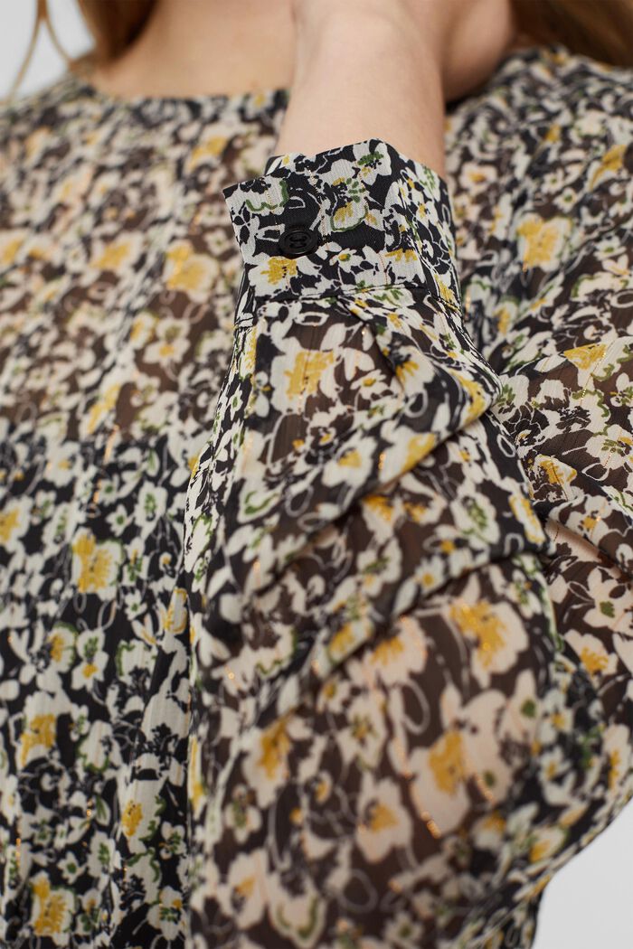 Robe en chiffon, ornée de paillettes et d´un imprimé, BLACK, detail image number 6
