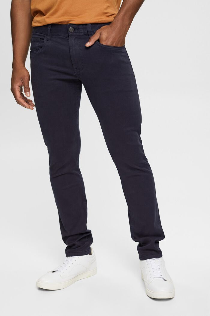 Pantalon de coupe Slim Fit, coton biologique, NAVY, detail image number 0