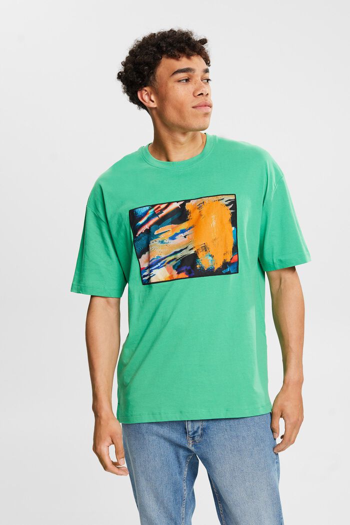 T-shirt en jersey orné d’une grande étiquette, GREEN, detail image number 4