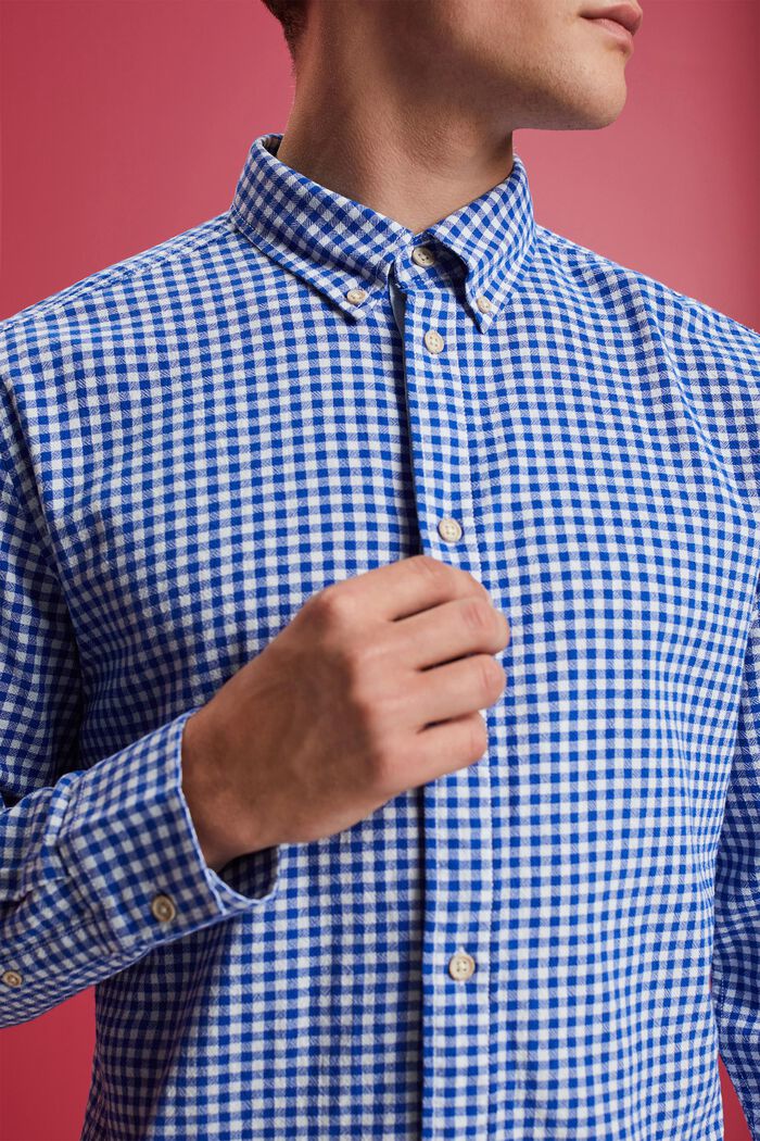 Chemise à col boutonné animée de carreaux vichy, 100 % coton, INK, detail image number 2