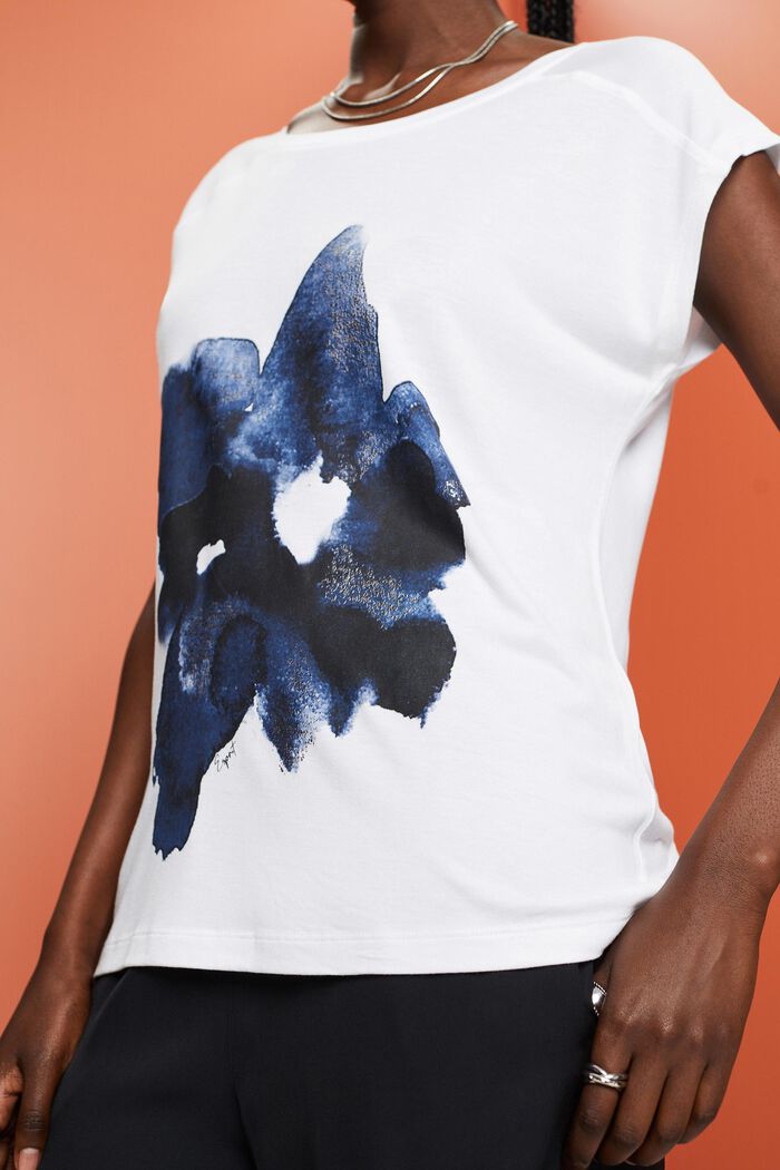 T-shirt à imprimé, LENZING™ ECOVERO™, WHITE, detail image number 2