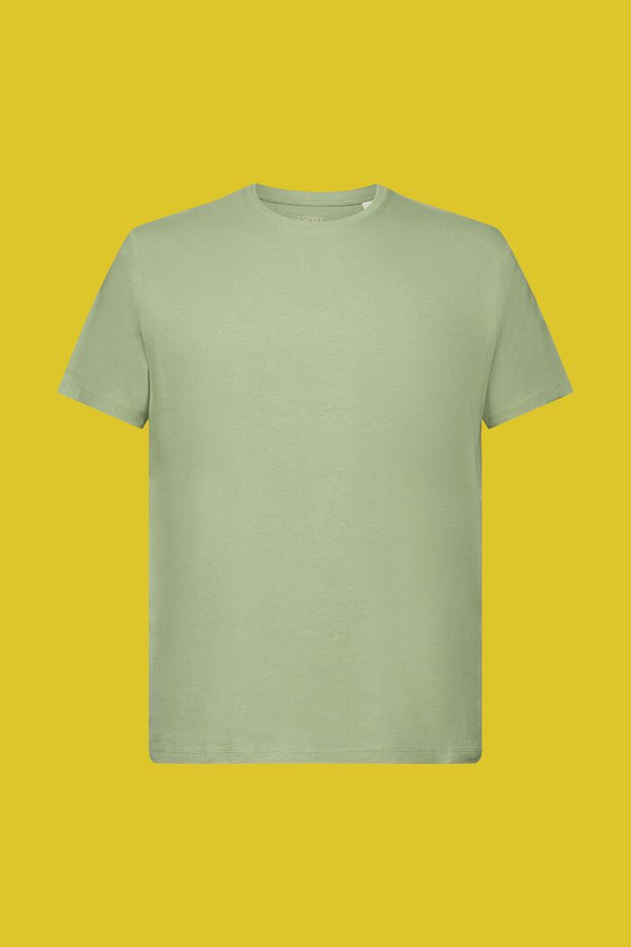 T-shirt en jersey, mélange de coton et de lin, PALE KHAKI, detail image number 6