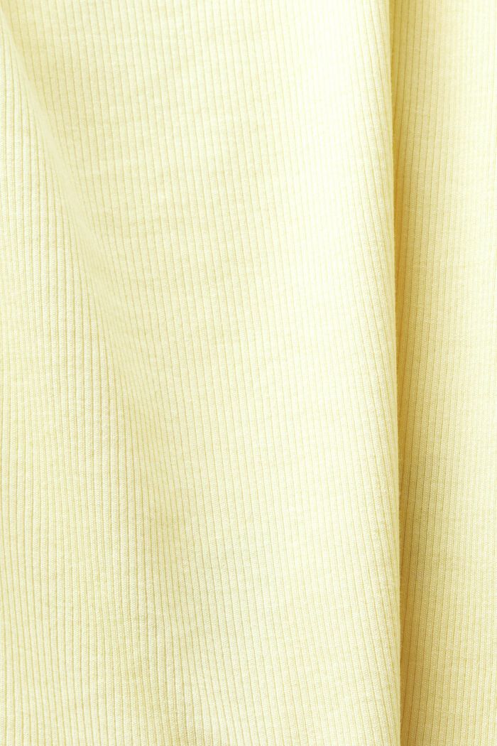 Haut en jersey de maille côtelée et dentelle, LIME YELLOW, detail image number 5