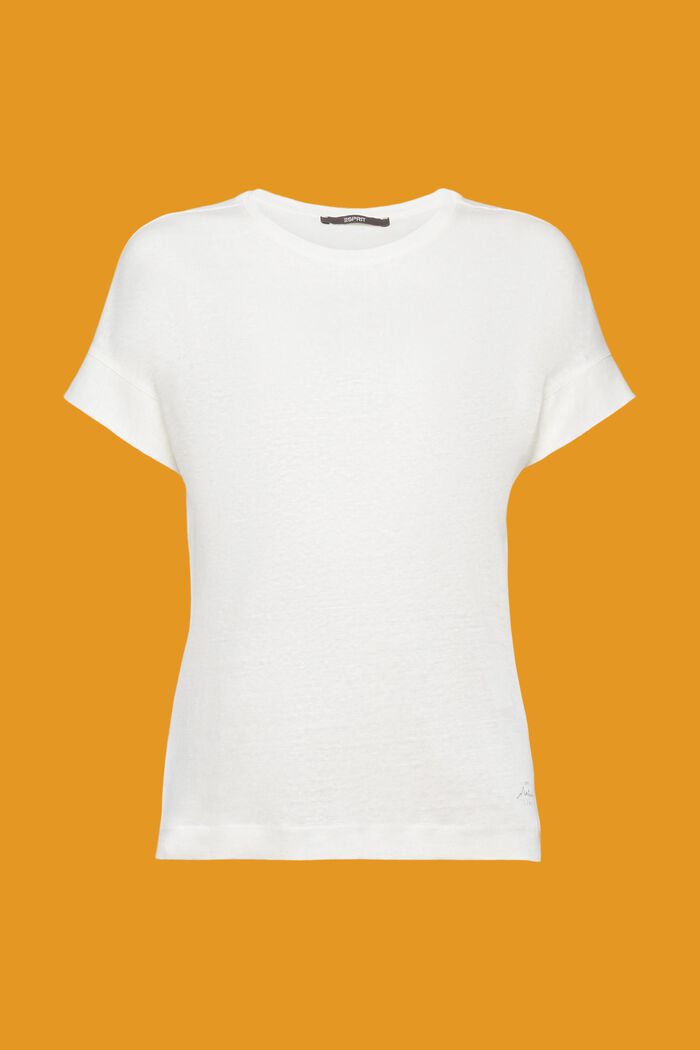 T-shirt en lin, OFF WHITE, detail image number 6