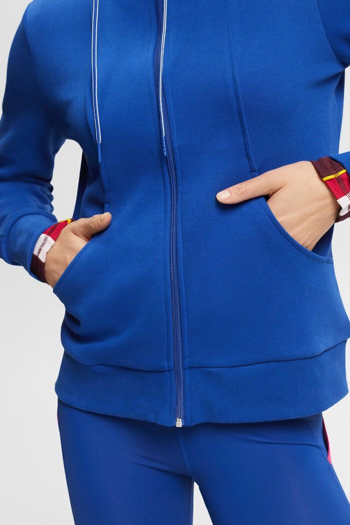 Sweat-shirt zippé, coton mélangé, BRIGHT BLUE, detail image number 2
