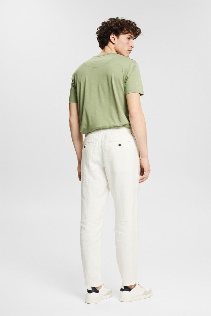Pantalon 100 % lin, OFF WHITE, detail image number 3