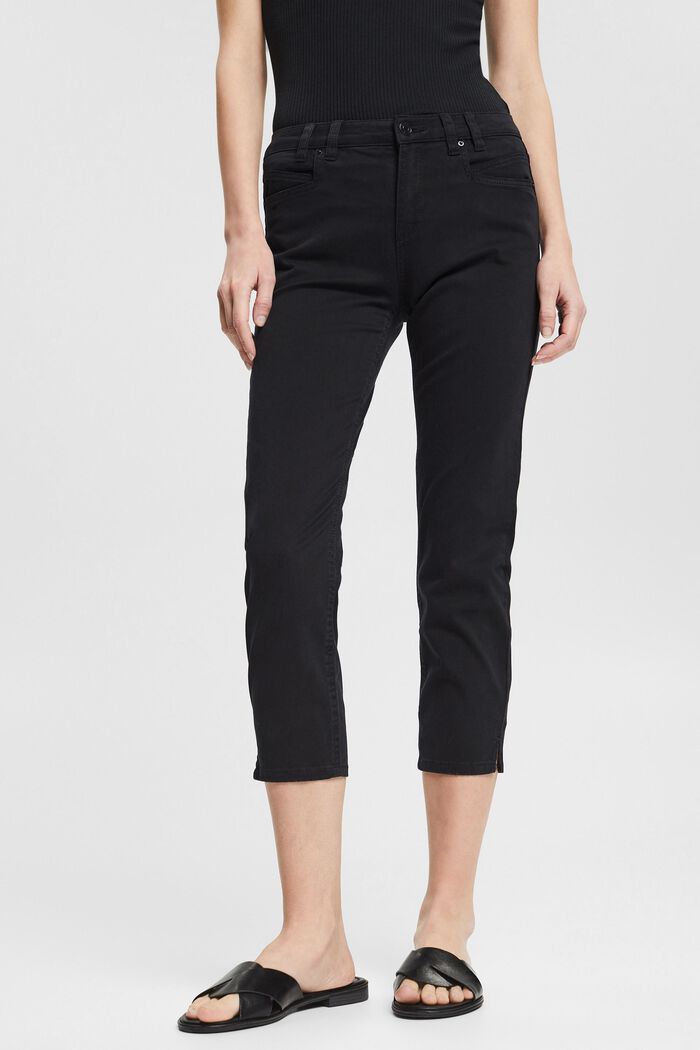Pantalon stretch longueur corsaire, BLACK, detail image number 0
