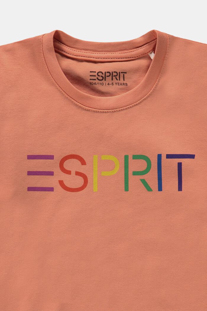 T-shirt à imprimé logo coloré, PASTEL ORANGE, detail image number 2