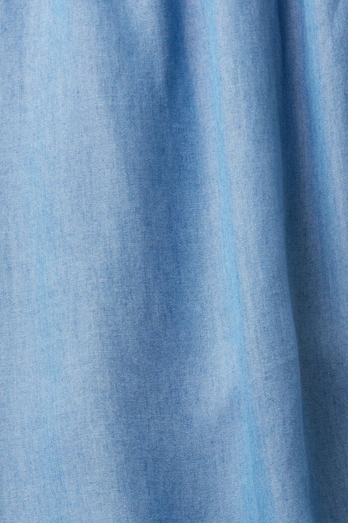 Robe tube smockée imitation denim, BLUE MEDIUM WASHED, detail image number 6