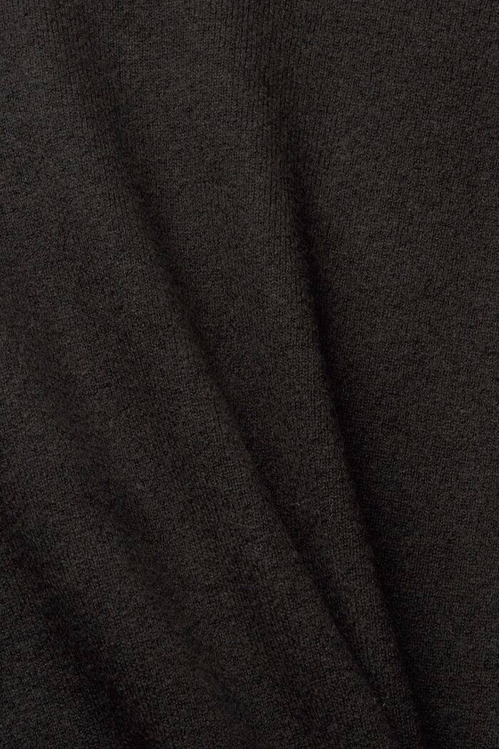 À teneur en laine : le cardigan à la coupe ouverte, BLACK, detail image number 4