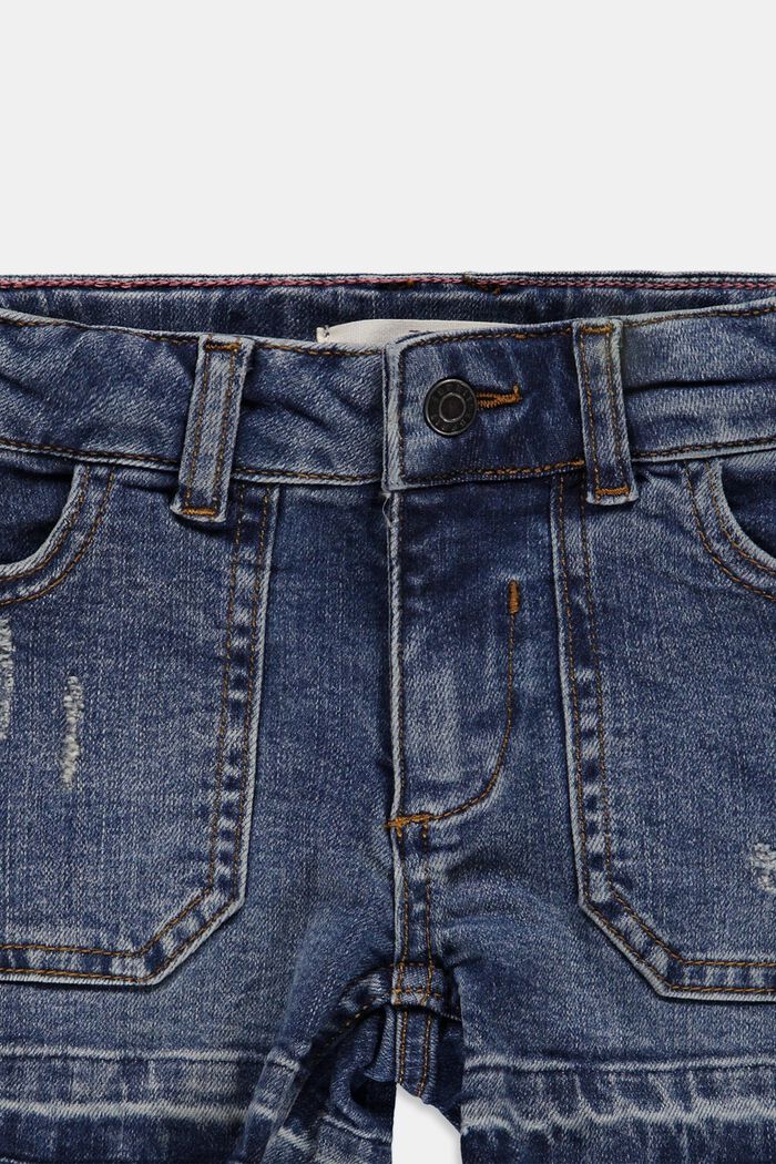 Short en jean en coton à taille ajustable, BLUE MEDIUM WASHED, detail image number 2