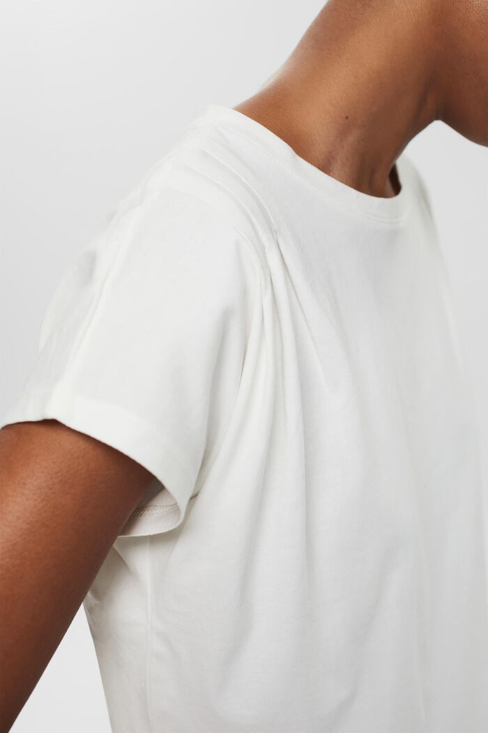 T-shirt à fronces, 100 % coton biologique, OFF WHITE, detail image number 2