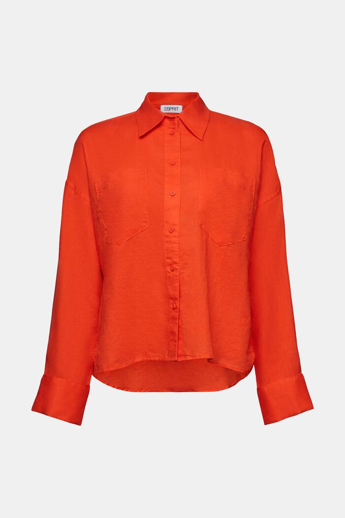 Blouses woven, BRIGHT ORANGE, detail image number 6