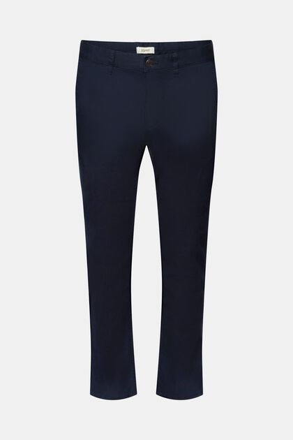 Chino stretch en coton, NAVY, overview
