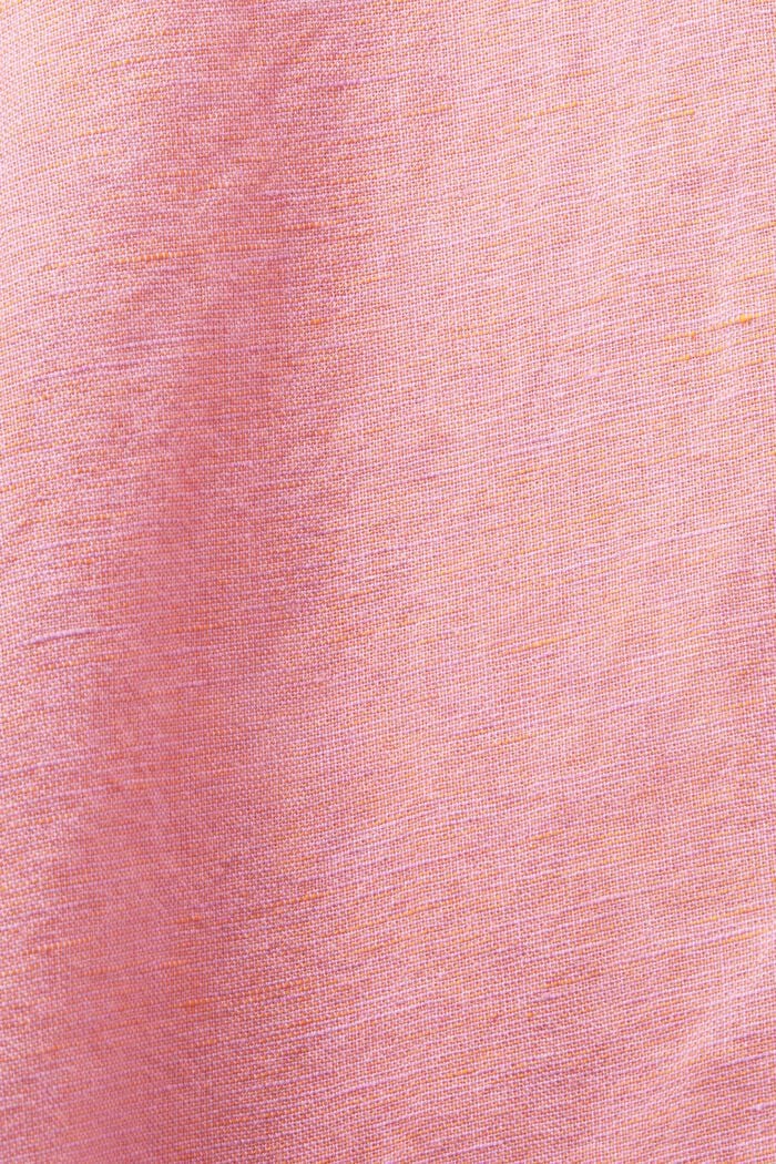 Chemise en coton et lin, RED ORANGE, detail image number 4