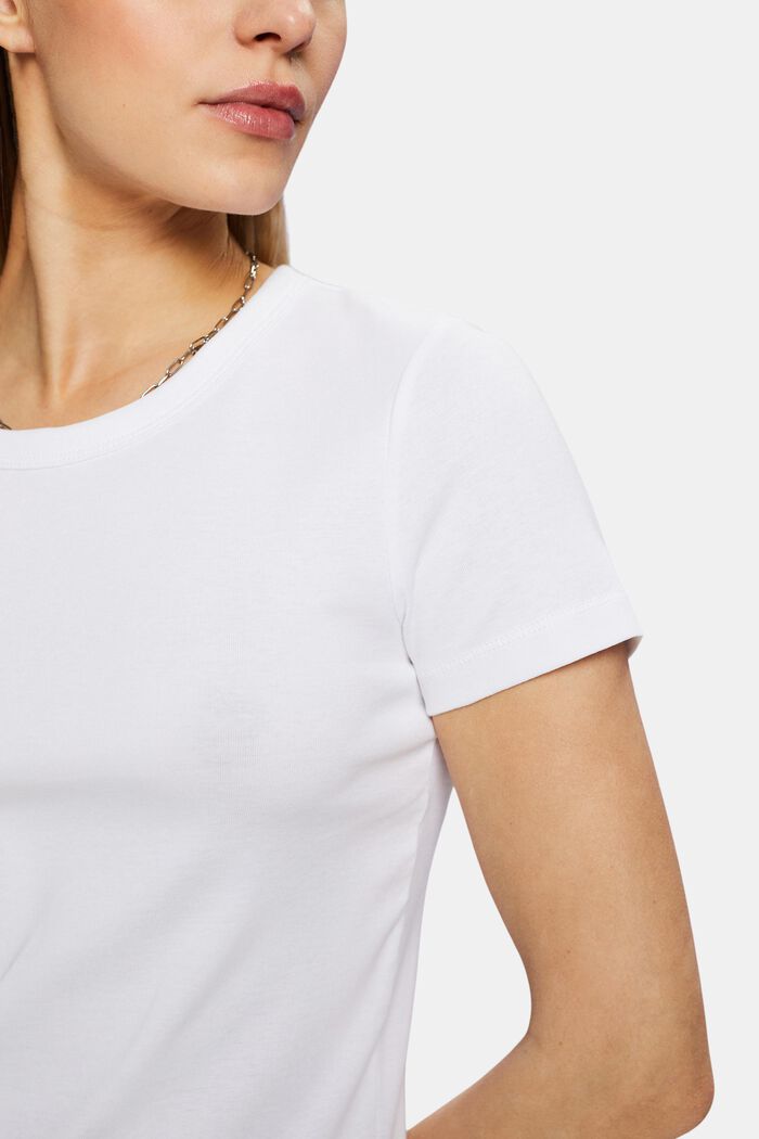 T-shirt en coton à manches courtes, WHITE, detail image number 2