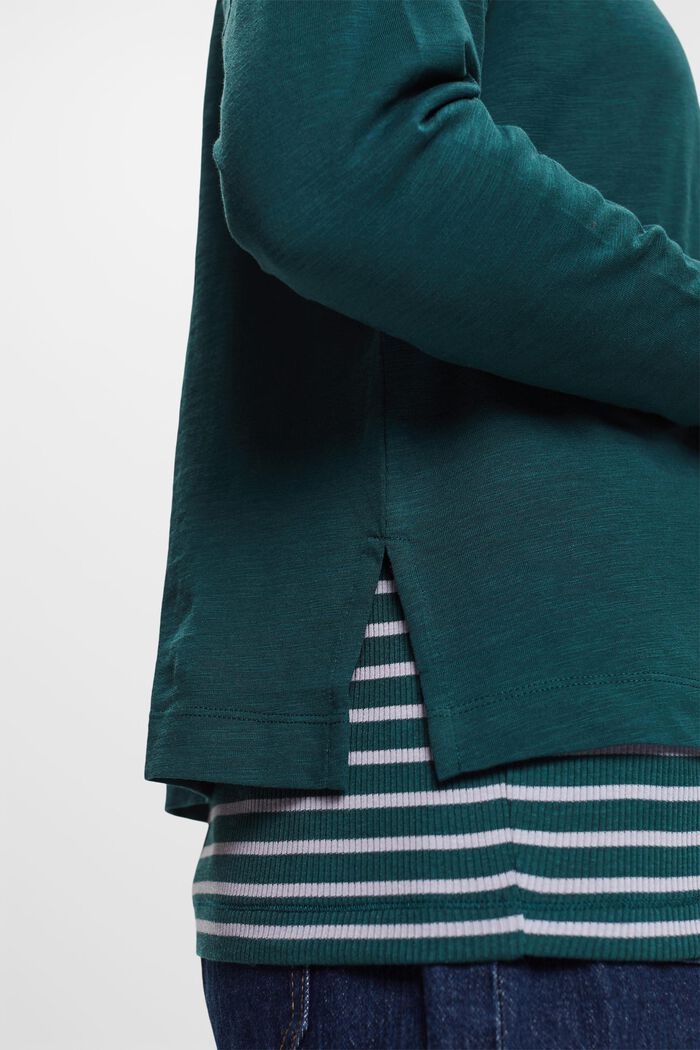 Haut à manches longues basique en jersey, EMERALD GREEN, detail image number 1