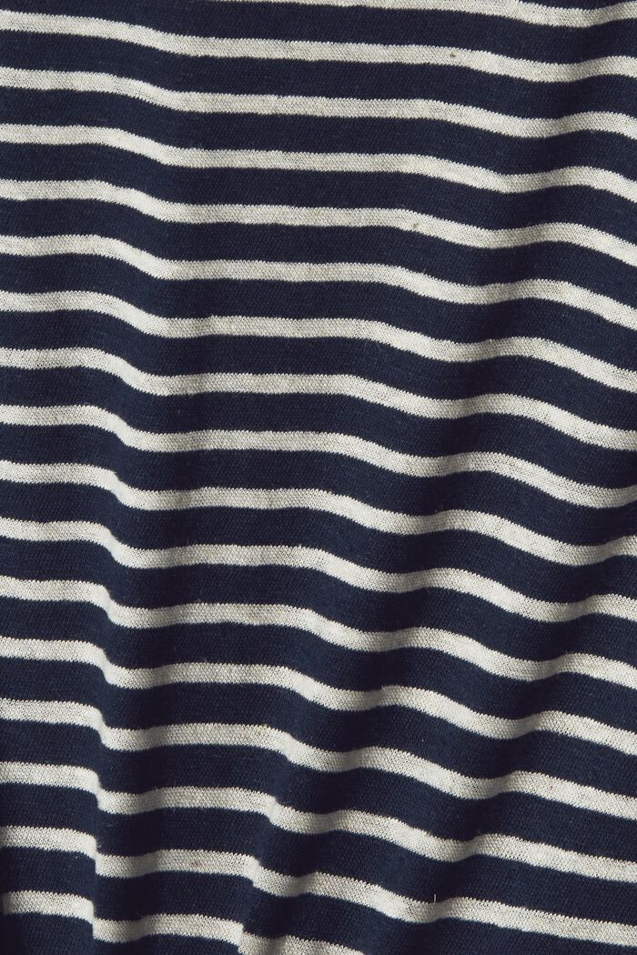 À teneur en lin : le t-shirt orné d´un motif brodé, NAVY, detail image number 4