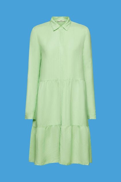 Mini robe-chemise en lin mélangé