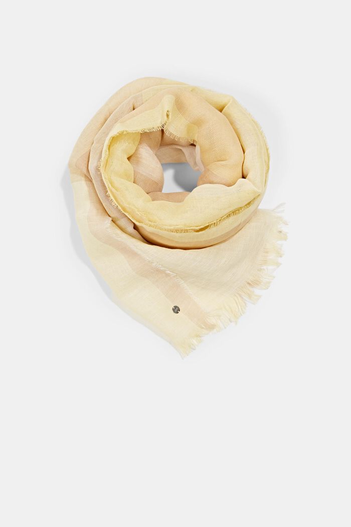 En lin mélangé : le foulard à carreaux, PASTEL YELLOW, overview