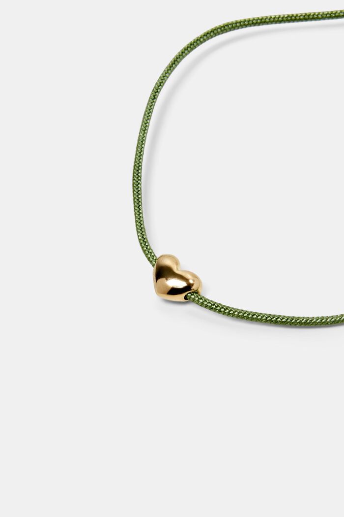Bracelet à pendentifs cœur, argent sterling, KHAKI GREEN, detail image number 1