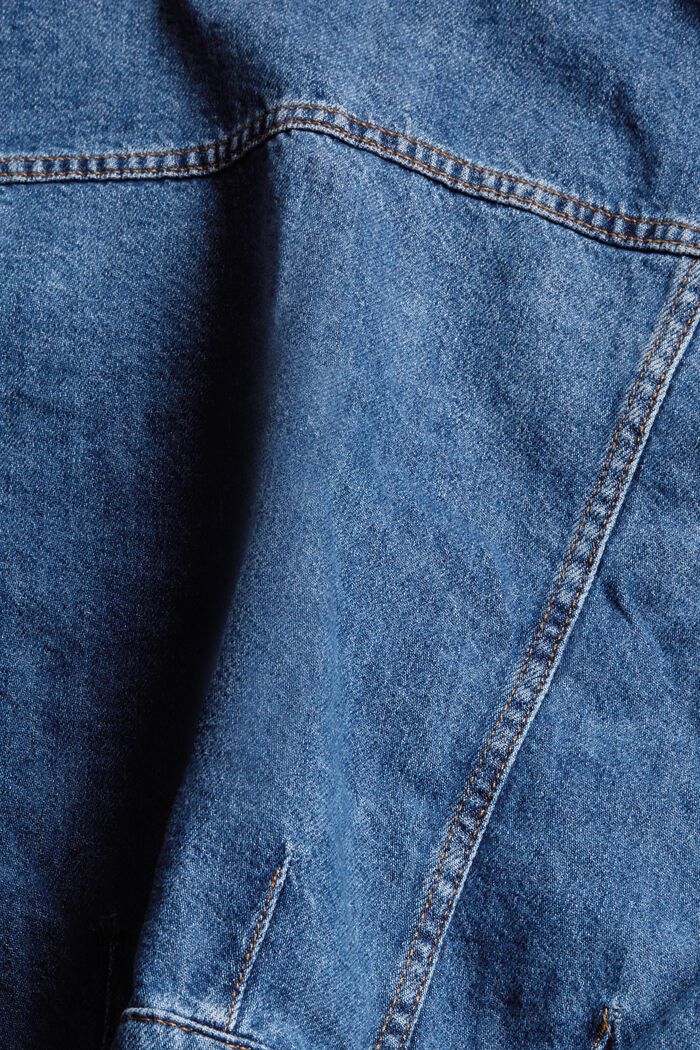 Veste en jean oversize en coton bio, BLUE MEDIUM WASHED, detail image number 4