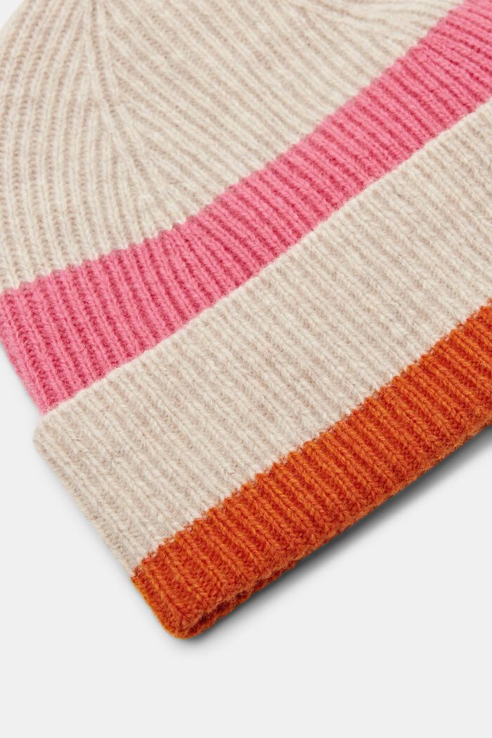 Bonnet en laine mélangée à rayures colorées, ICE, detail image number 1