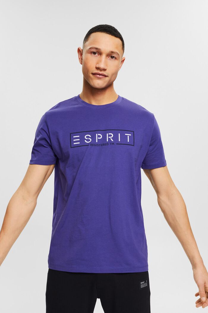 T-shirt en jersey animé d´un logo imprimé, DARK PURPLE, overview