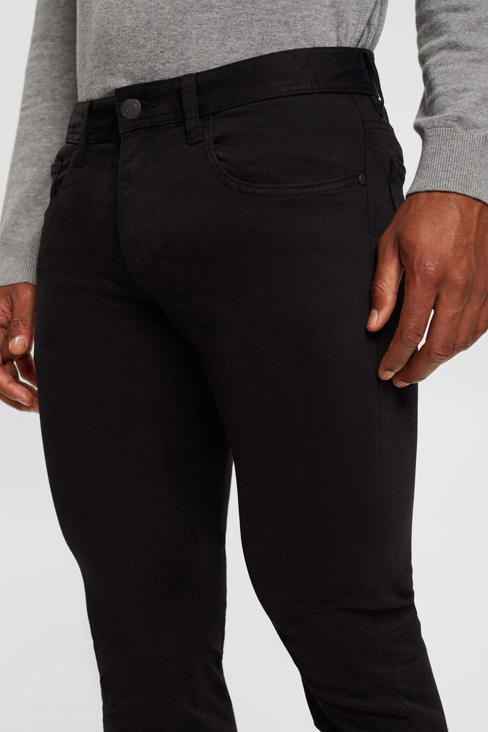 Pantalon de coupe Slim Fit, coton biologique, BLACK, detail image number 2