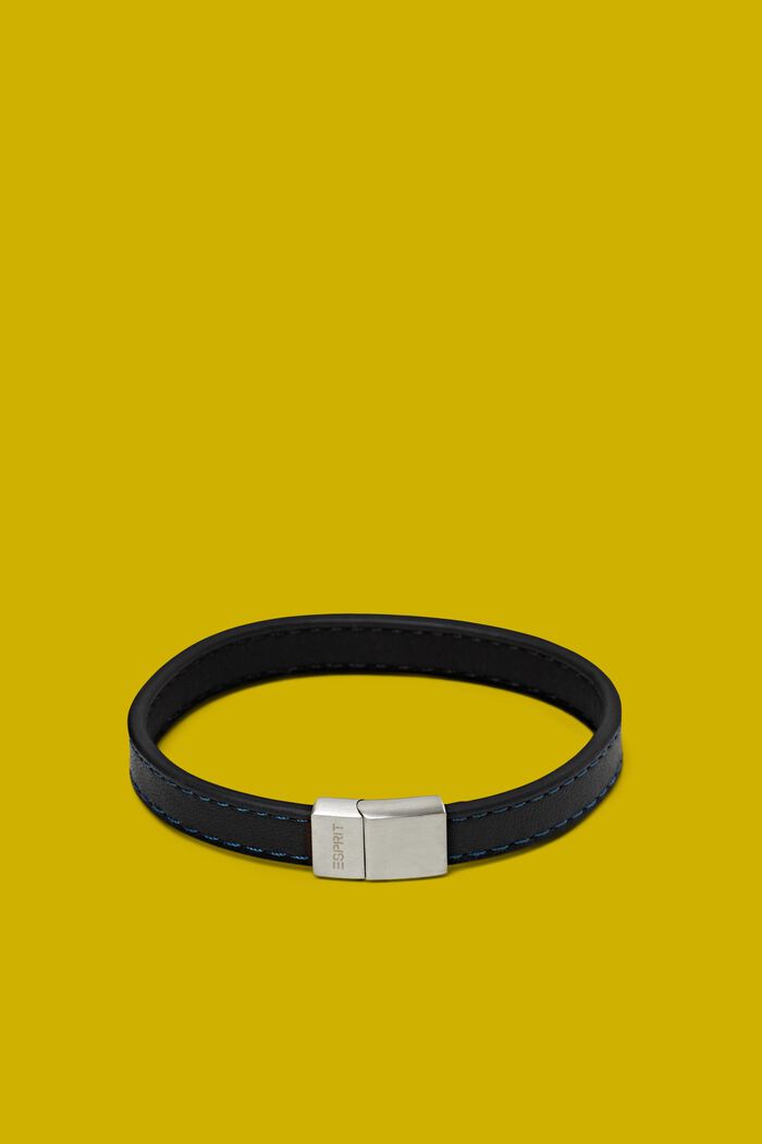 Bracelet en cuir synthétique doté d’une fermeture par bouton aimanté, SILVER, detail image number 0