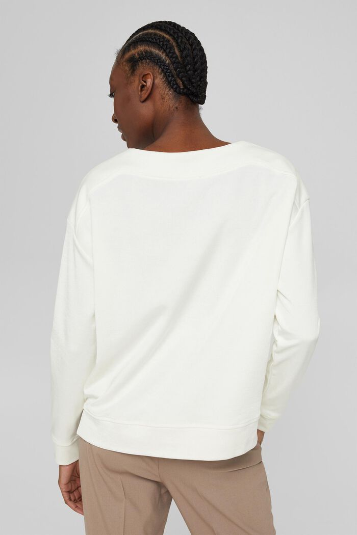 Sweat-shirt en coton mélangé, OFF WHITE, detail image number 3