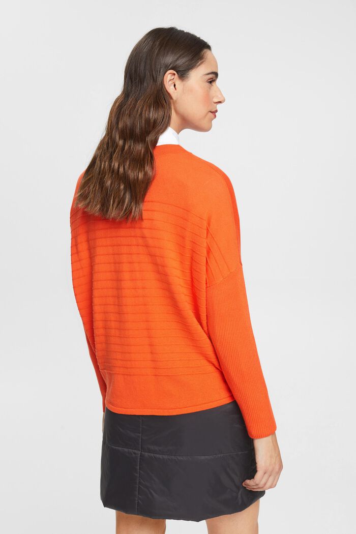 Pull-over rayé, ORANGE RED, detail image number 3