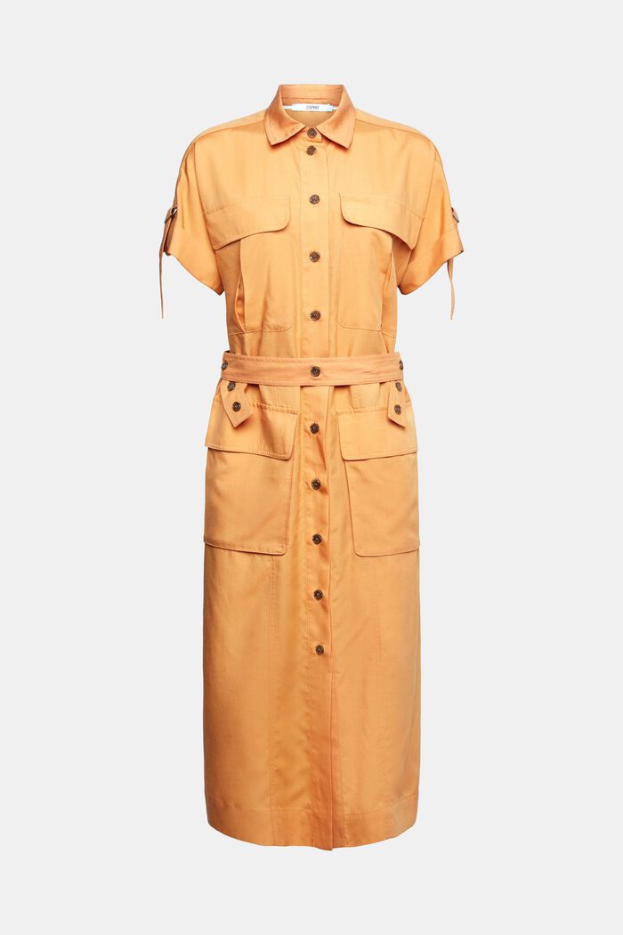 À teneur en lin : la robe-chemise ceinturée, PEACH, detail image number 5