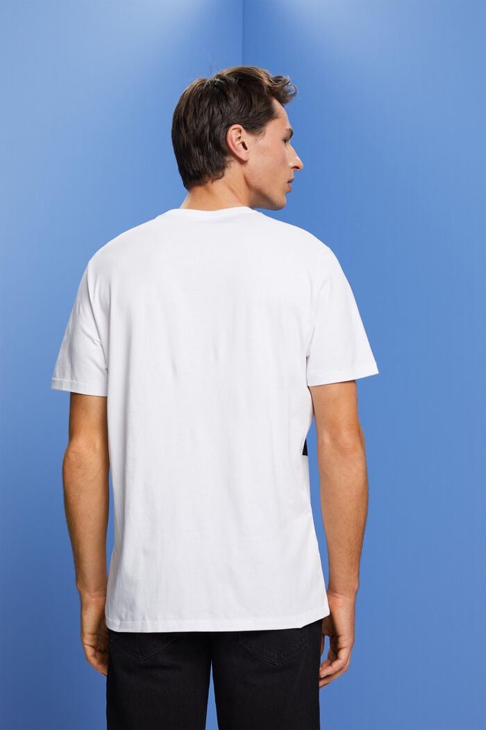 T-shirt à encolure ronde orné d’un imprimé, 100 % coton, WHITE, detail image number 3