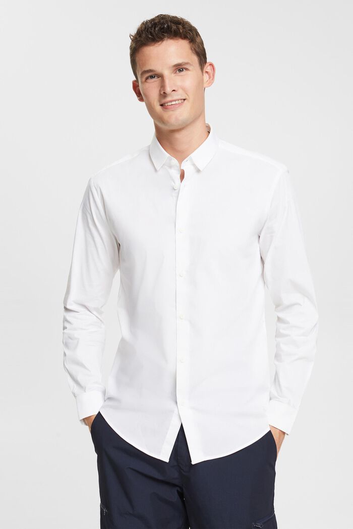Chemise Slim Fit, WHITE, overview