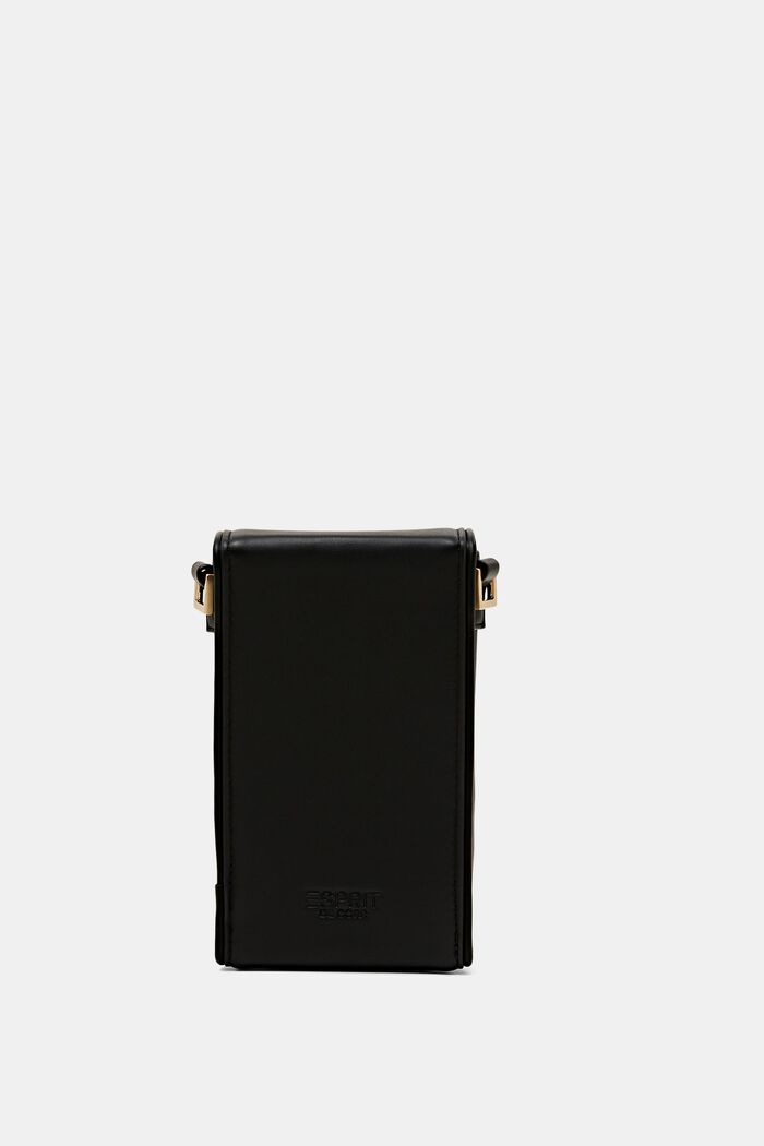 Sac bandoulière pour téléphone en similicuir, BLACK, detail image number 2