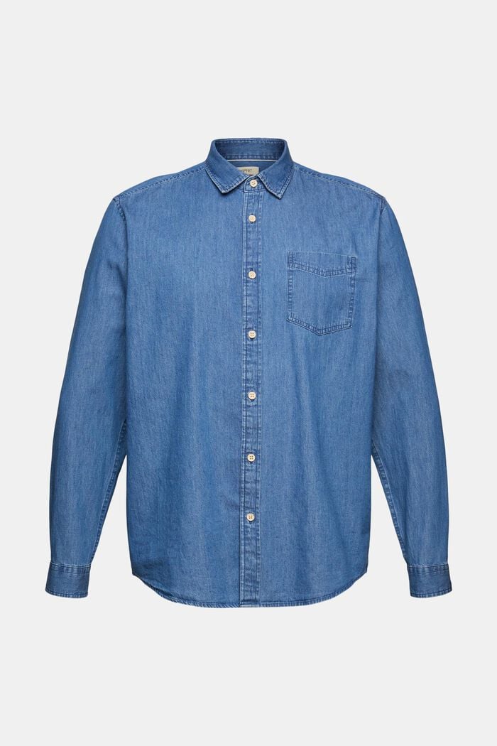 Chemise en jean à poche-poitrine, BLUE MEDIUM WASHED, detail image number 7