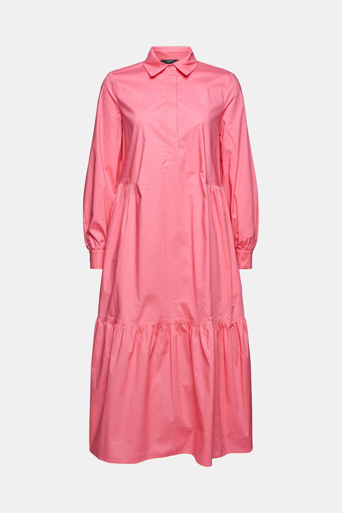 Robe chemisier maxi longueur, PINK FUCHSIA, overview