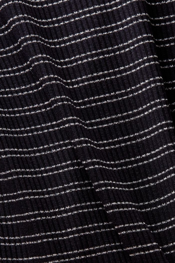 Haut à rayures scintillantes, manches longues et col roulé, NAVY, detail image number 4