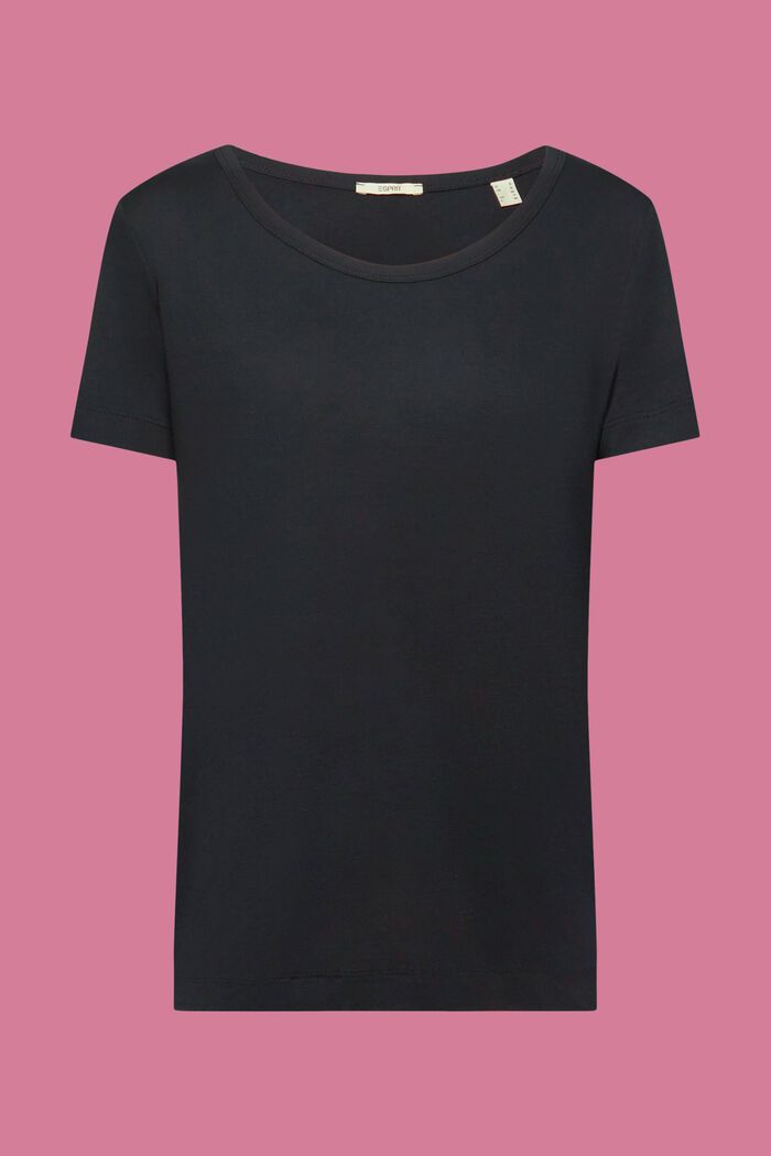 T-shirt en viscose à encolure ronde ample, BLACK, detail image number 6