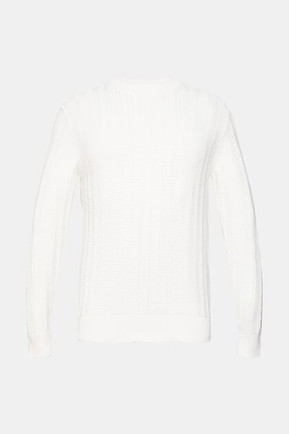Pull-over en maille structurée, OFF WHITE, overview