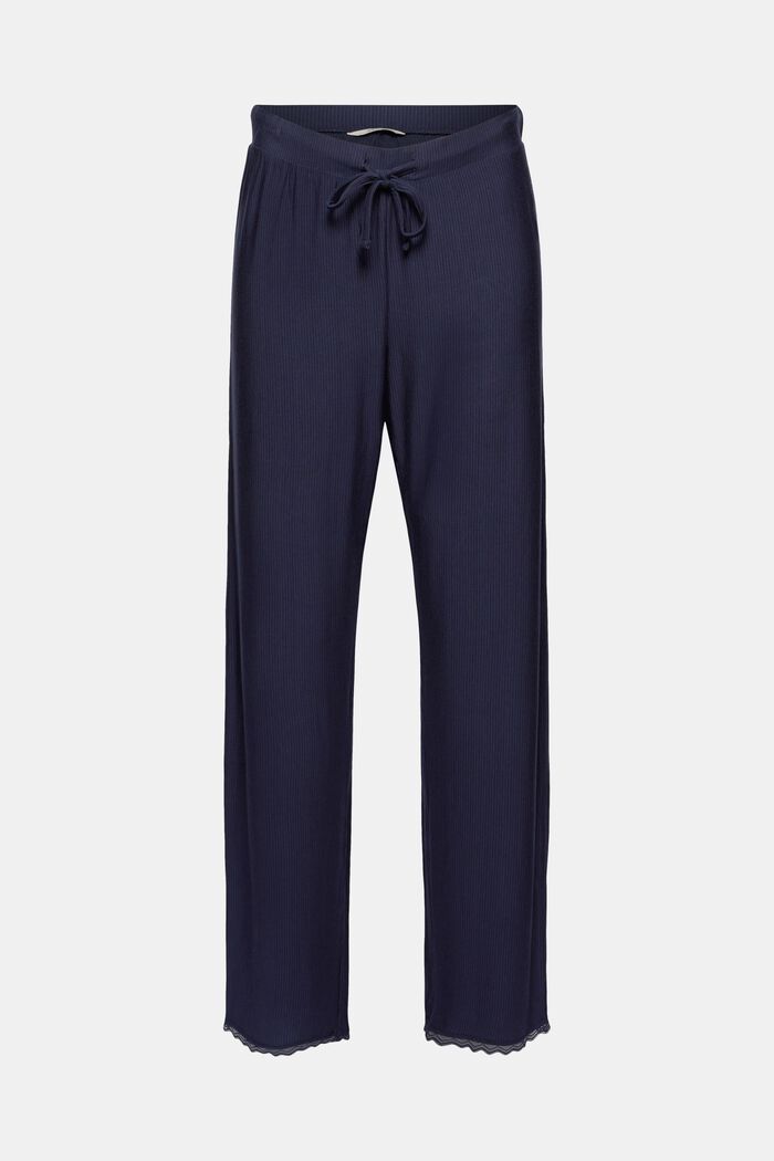 Pantalon de pyjama à dentelle, LENZING™ ECOVERO™, NAVY, detail image number 6