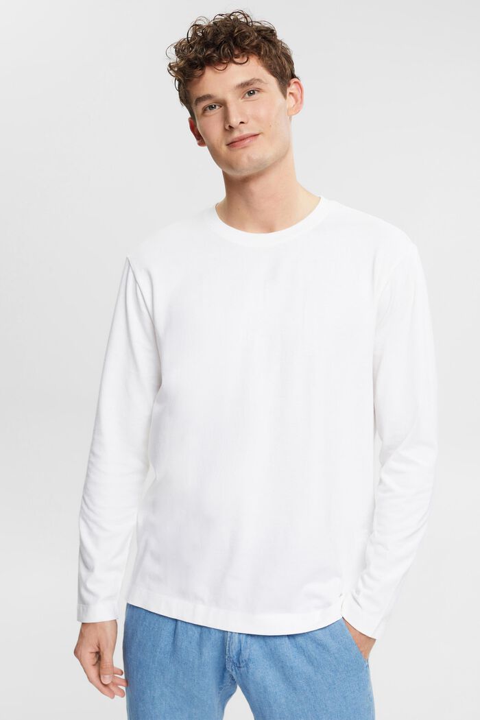 T-shirt à manches longues en jersey, WHITE, detail image number 0