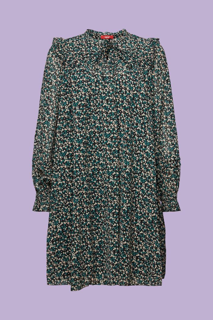Mini-robe en mousseline à motifs, BLACK, detail image number 5