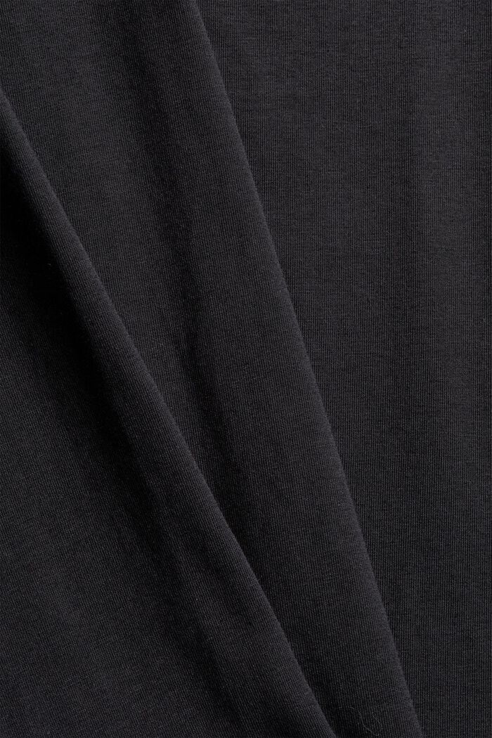 T-shirt à col roulé, coton biologique, BLACK, detail image number 4