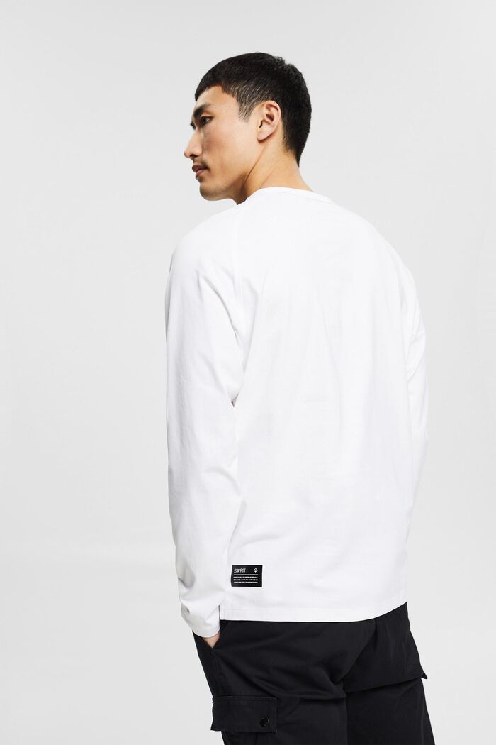 T-shirt en jersey à manches longues et zip, WHITE, detail image number 3