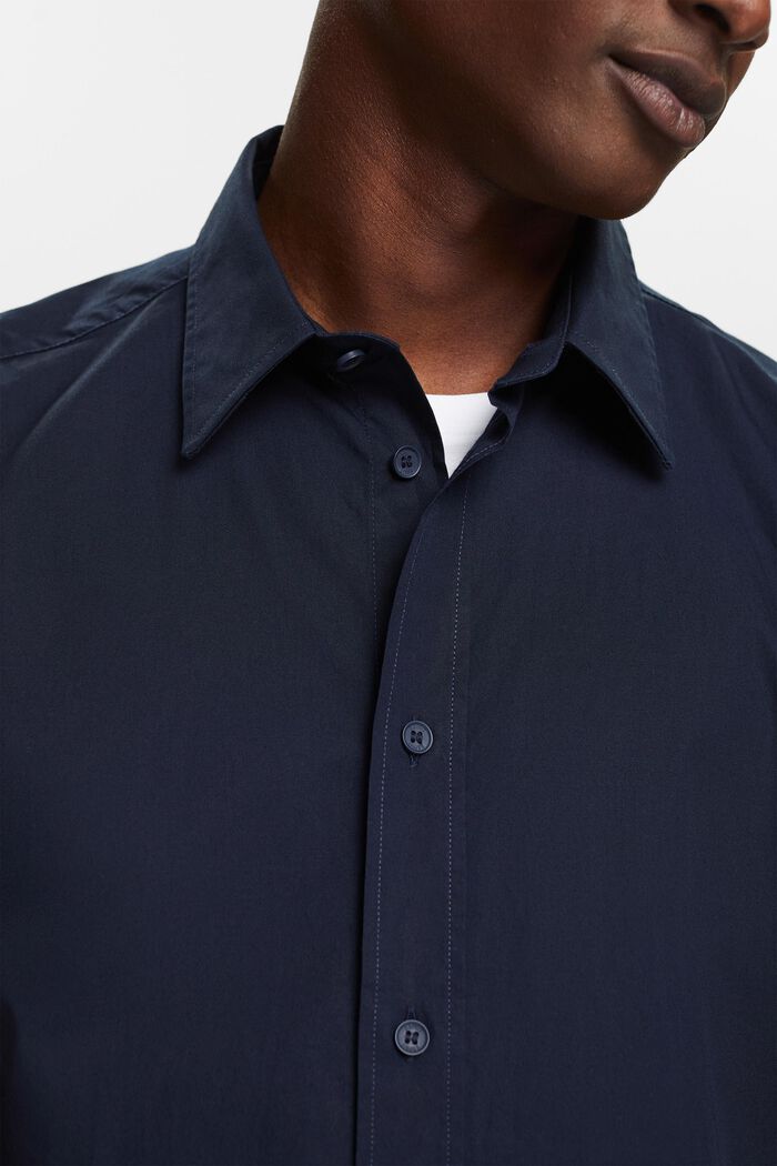 Chemise à manches courtes en popeline de coton, NAVY, detail image number 3
