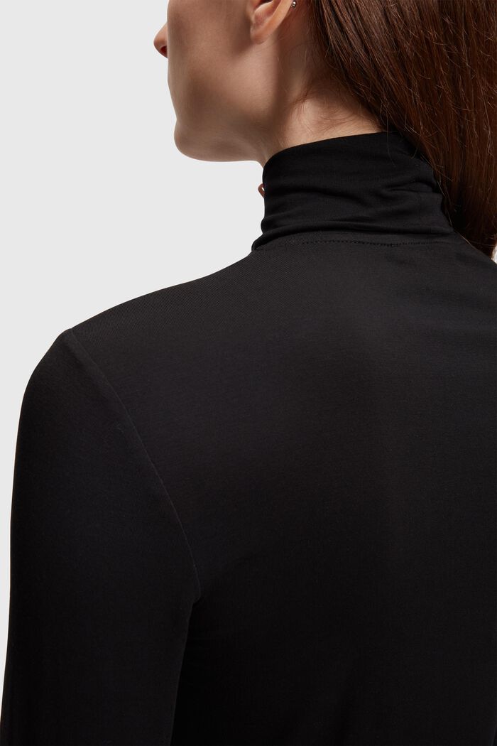 T-shirt à col roulé et manches longues, TENCEL™, BLACK, detail image number 2