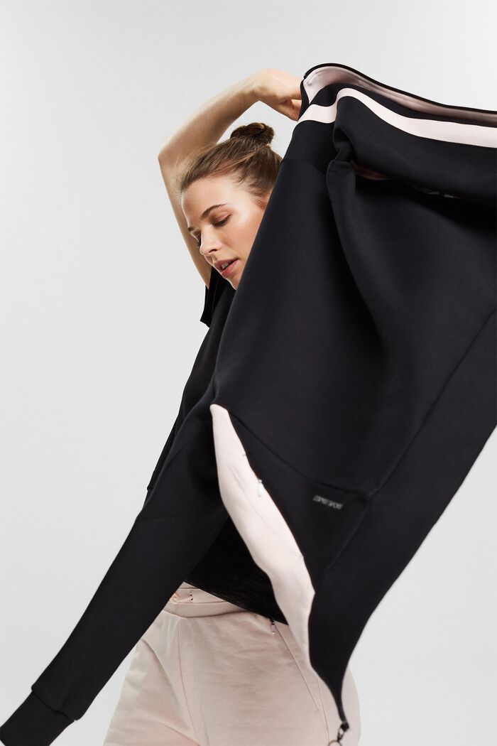 En matière recyclée : la veste molletonnée bicolore, BLACK, detail image number 5